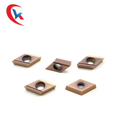 تیغه تکمیل تراش CNC DCGT11T301R-Y پوشش برنزی HRA 91.8 درج کاربید تنگستن