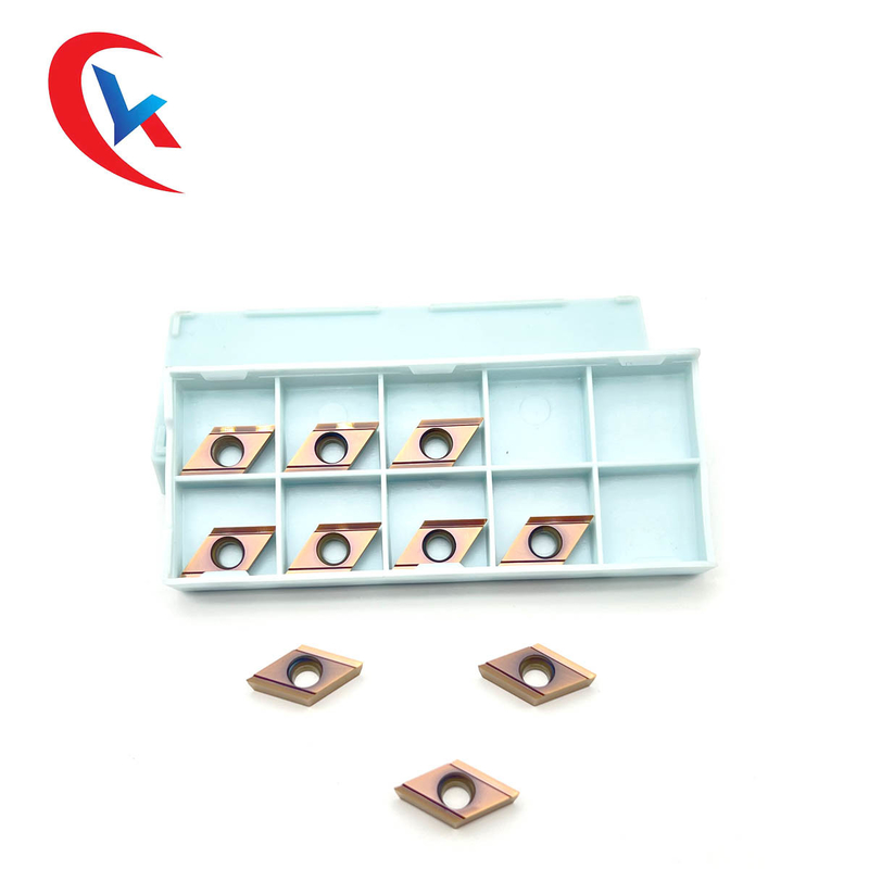تیغه تکمیل تراش CNC DCGT11T301R-Y پوشش برنزی HRA 91.8 درج کاربید تنگستن